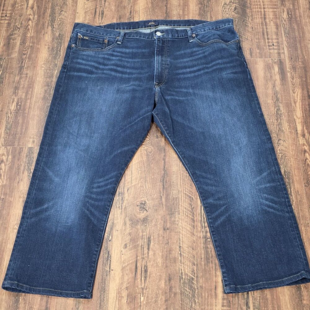 Polo Ralph Lauren Thompson Relaxed Mens Jeans 42x26 Dark Wash Stretch Denim